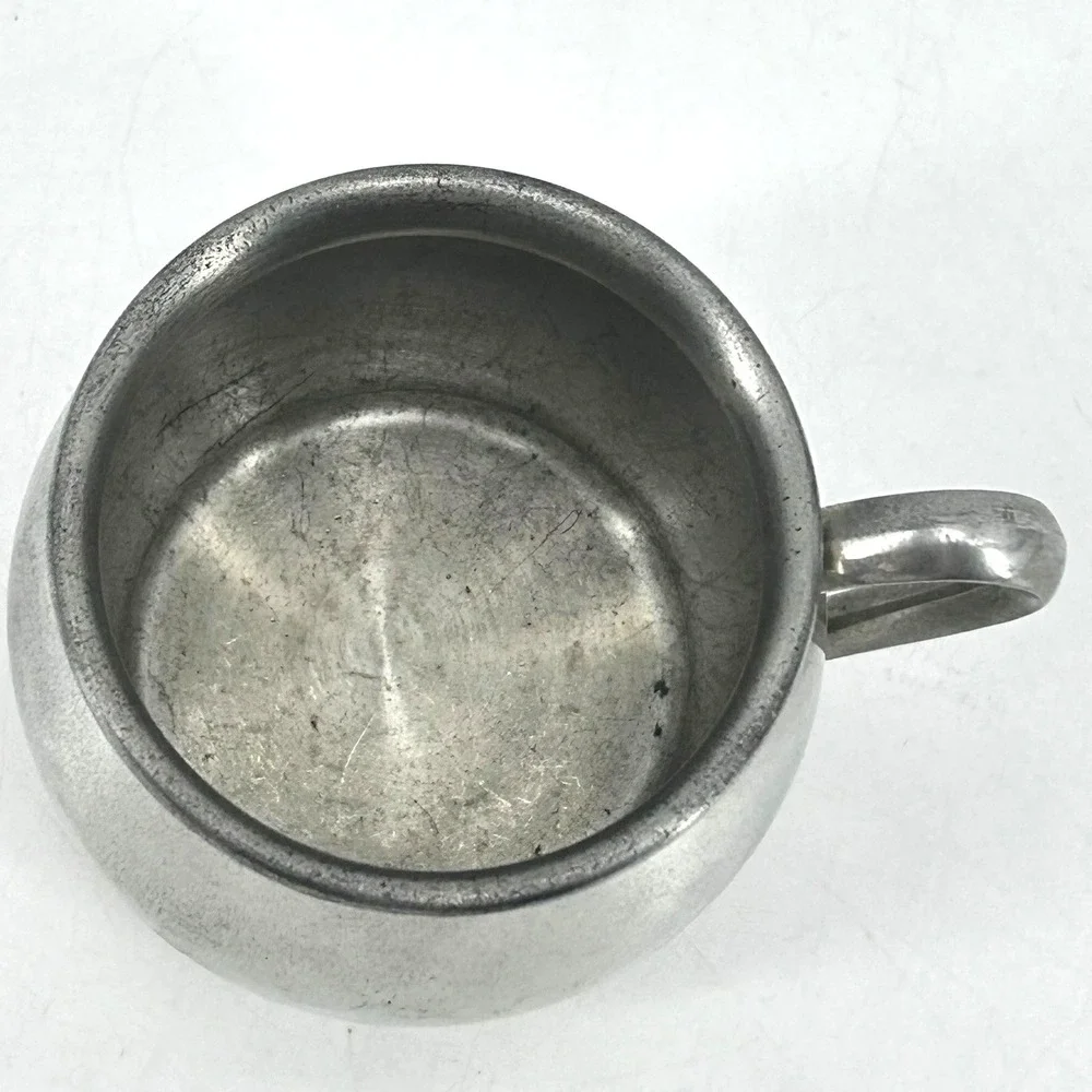 Web Pewter Co 1172 Baby Cup Bright Silver Tone Vintage Polished Metal Small Mug